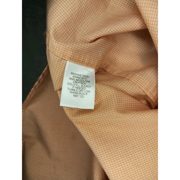 Men's Roundtree Yorke Button Down Shirt Large Short Sleeve Apricot - Picture 4 of 5